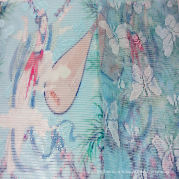 Сетка полиэфира печатных кружевной ткани для домашнего текстиля и одежды